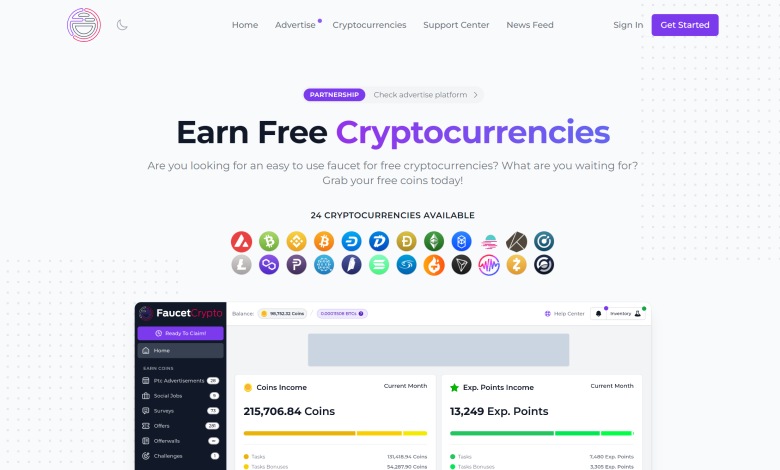 سایت Faucet Crypto