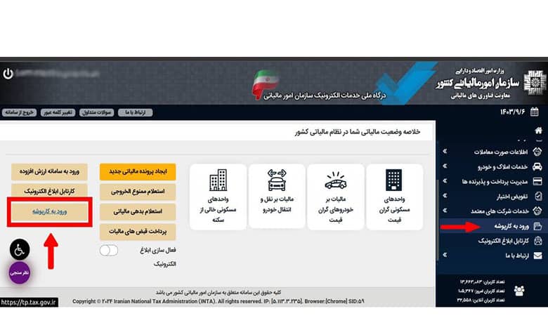 کارپوشه سامانه مودیان مالیاتی