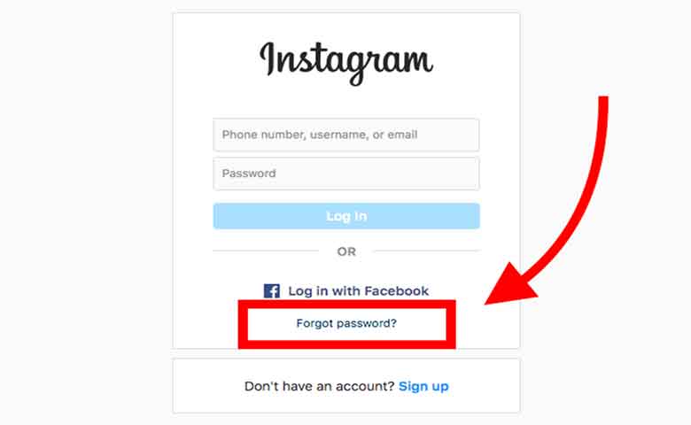 با استفاده از گزینه Forgot Password